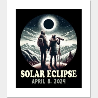 Couple Total Solar Eclipse April 8 2024 Cute Couple Matching Posters and Art